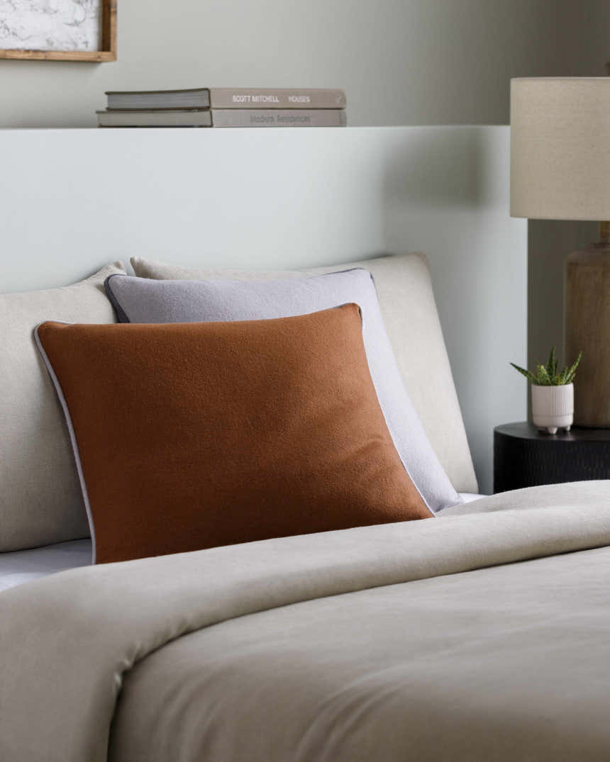Walai Brown Solid Wool Throw Pillow