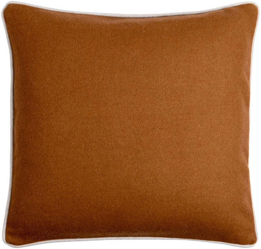 Walai Brown Solid Wool Throw Pillow