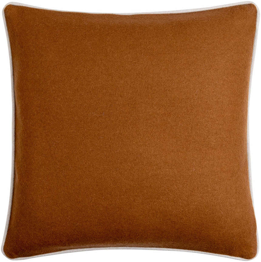 Walai Brown Solid Wool Throw Pillow