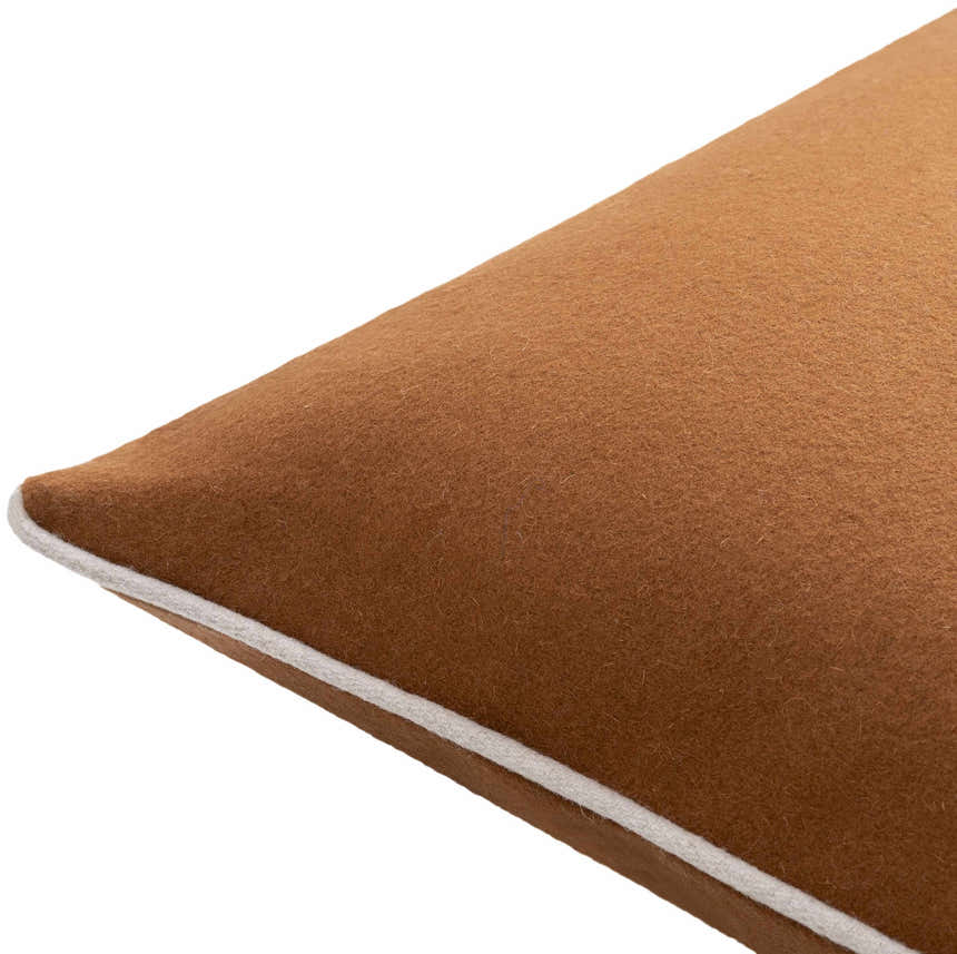Walai Brown Solid Wool Throw Pillow