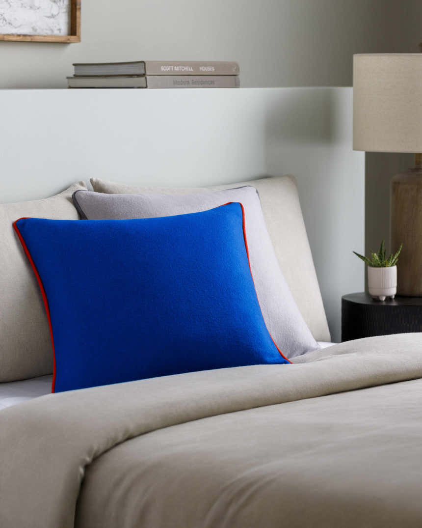 Modu Blue Solid Wool Throw Pillow