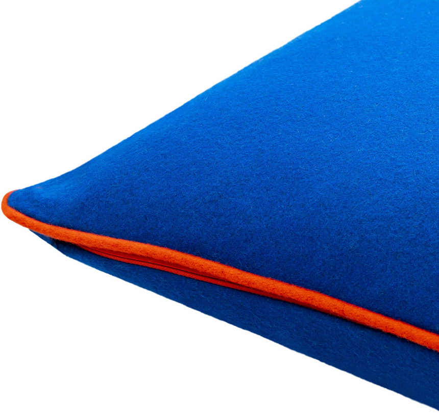 Modu Blue Solid Wool Throw Pillow