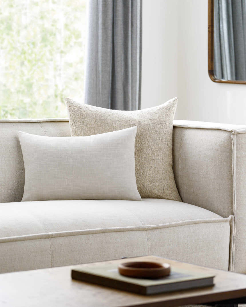 Royce Ivory Textured Throw Pillow