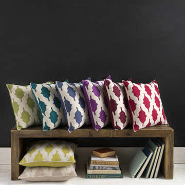 Bannockburn Purple Geometric Square Accent Pillow - Clearance