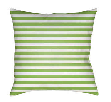 Sabang Green Striped Square Outdoor Pillow