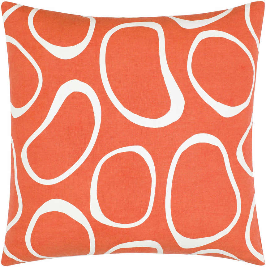 Sablan Orange Abstract Circles Throw Pillow - Clearance