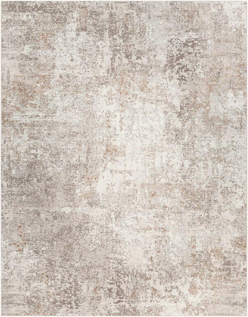 Close-up of the Bruna Area Rug, showcasing its abstract design in cloud gray, ivory, and multi-brown tones. Design-Rectangle-710103