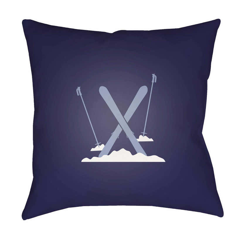 Saks Navy Ski Accent Outdoor Pillow
