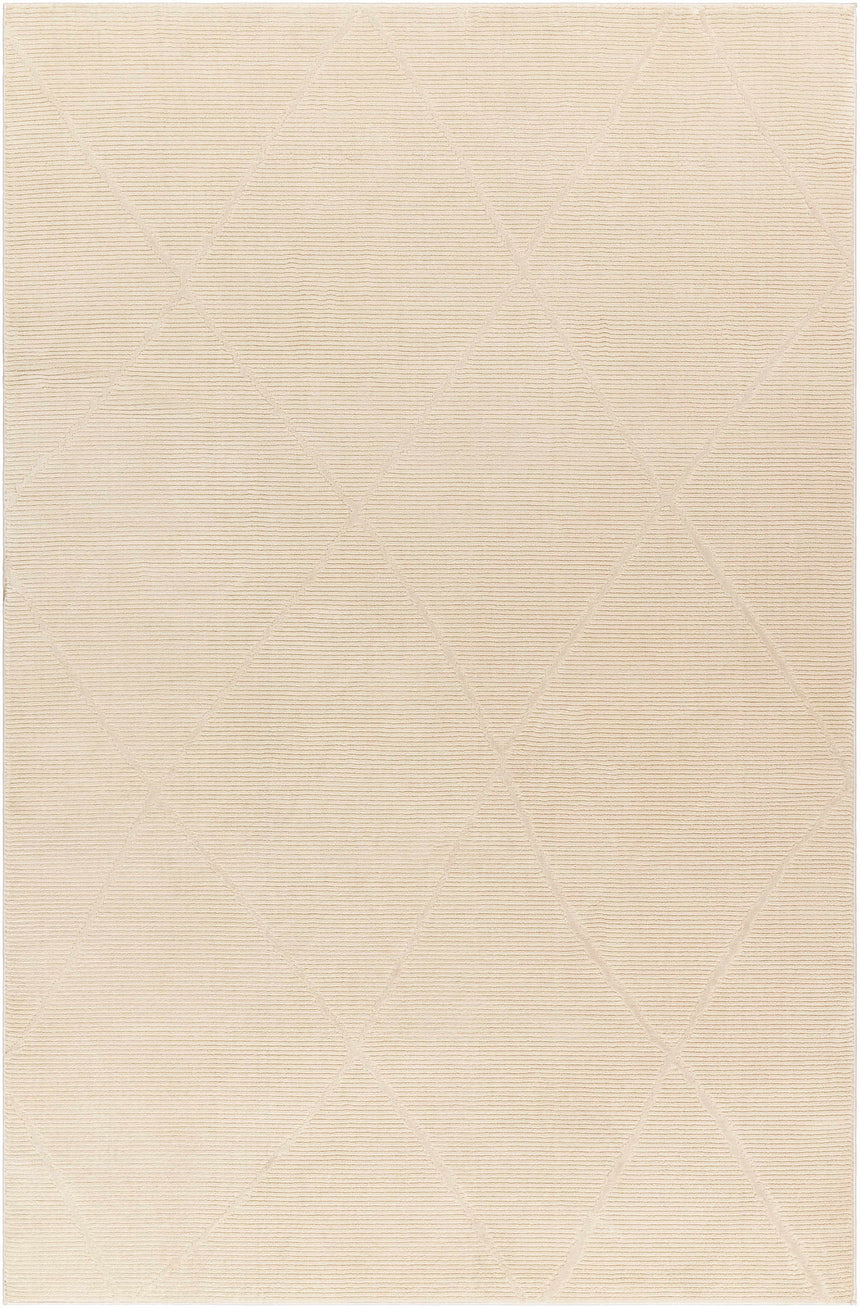 Aldis Cream Plush Textured Washable Rug