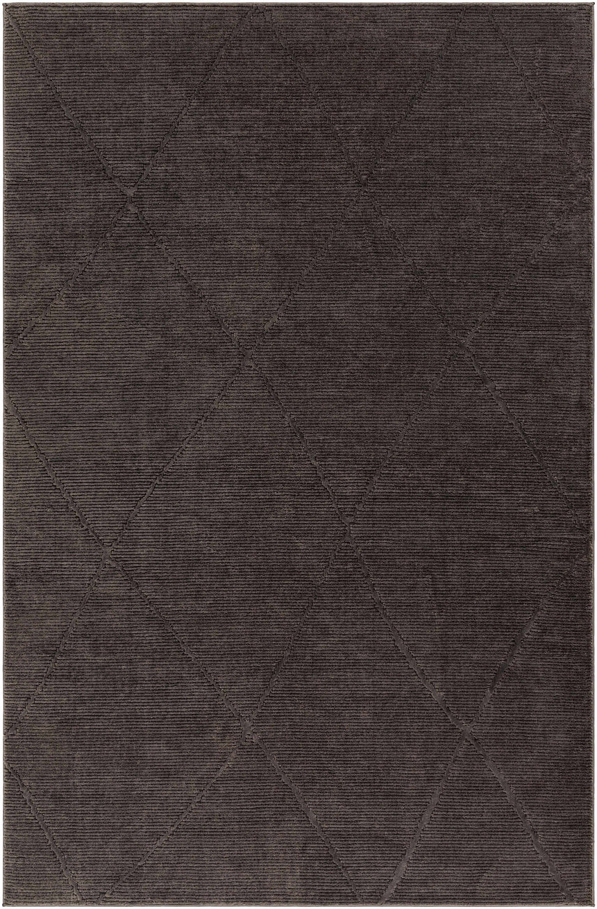 Aldis Charcoal Textured Plush Washable Small Rug - Clearance