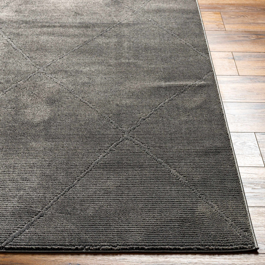 Aldis Charcoal Textured Plush Washable Small Rug - Clearance
