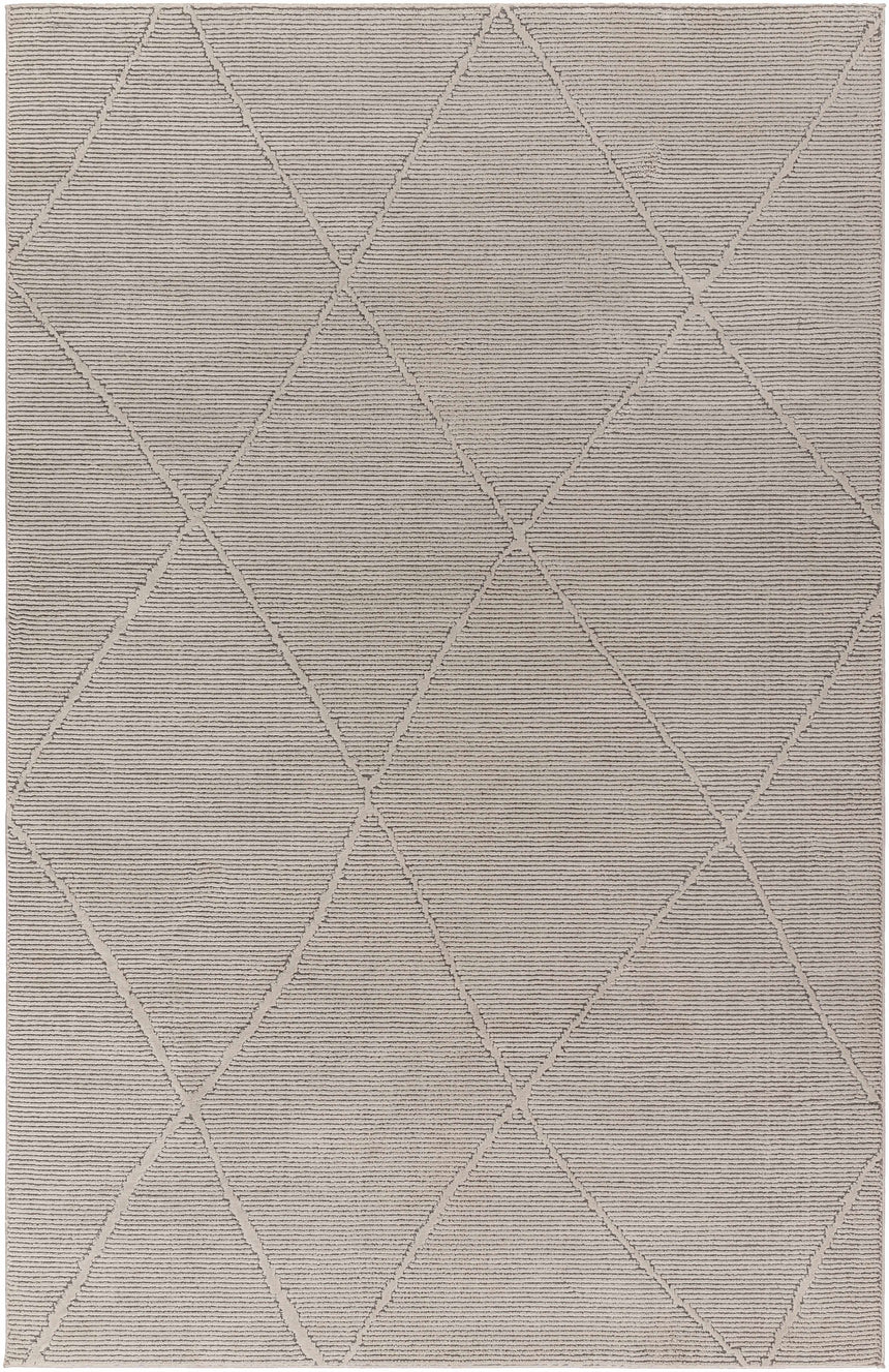 Aldis Grey Plush Textured Washable Rug - Clearance