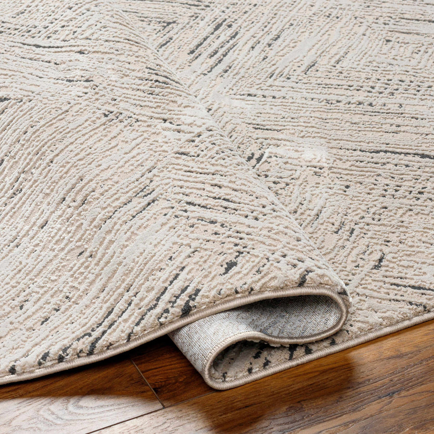 Garza Diamond Textured Washable Rug