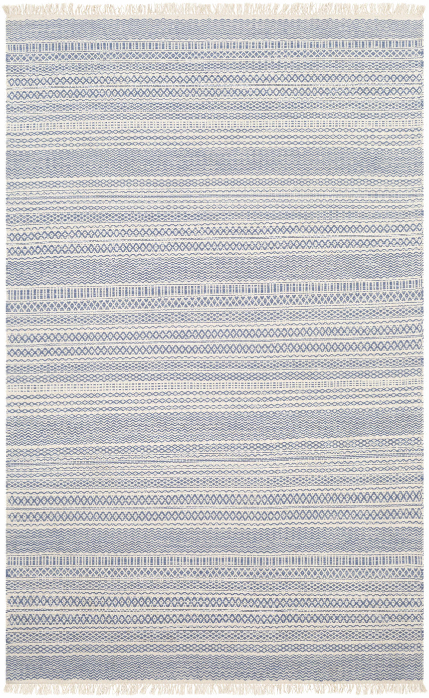 Sanc Blue/Cream Flatweave Wool Rug - Clearance