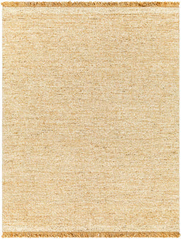 Close-up of the hand woven Gopi Jute Area Rug in Beige. Natural fiber rug with fringe, tan and taupe colors. Design-Rectangle-810