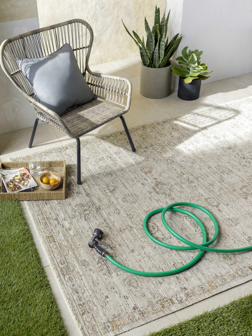 Margaret Damask Gray Washable Rug - Becki Owens x Livabliss