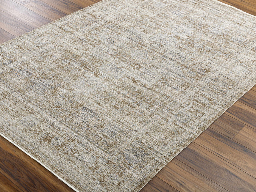 Margaret Damask Dark Sage Washable Area Rug - Becki Owens x Livabliss
