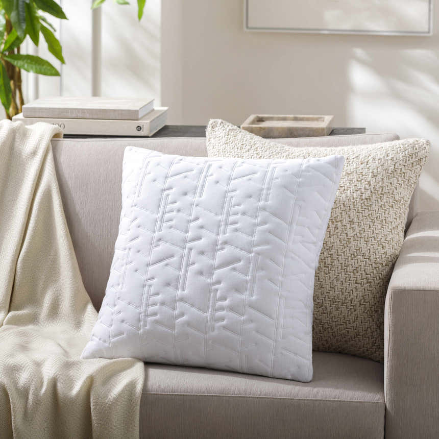 Manus White Throw Pillow - Clearance