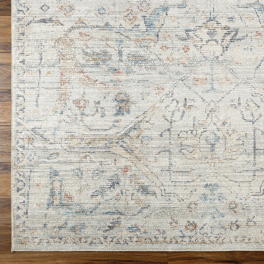 Marlene Damask Off White & Blue Area Rug - Becki Owens x Livabliss