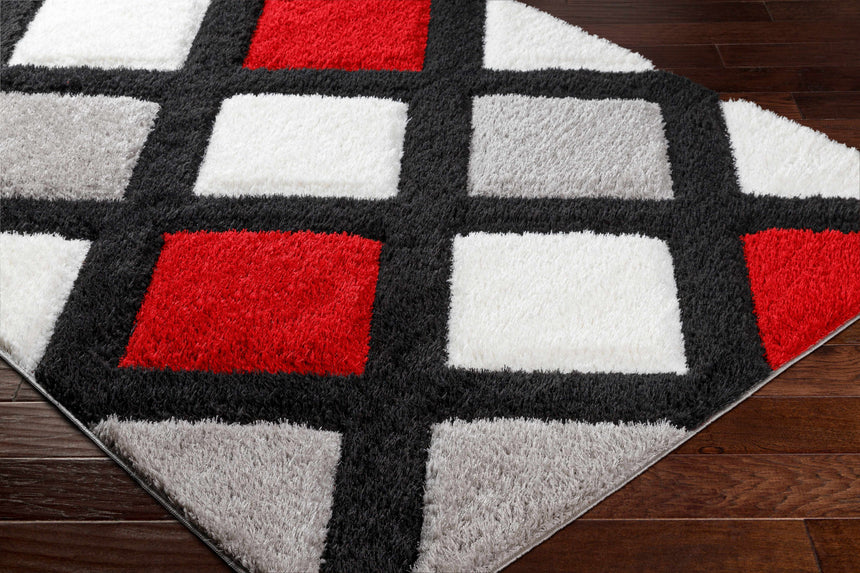 Amias Red & Black Area Rug - Clearance