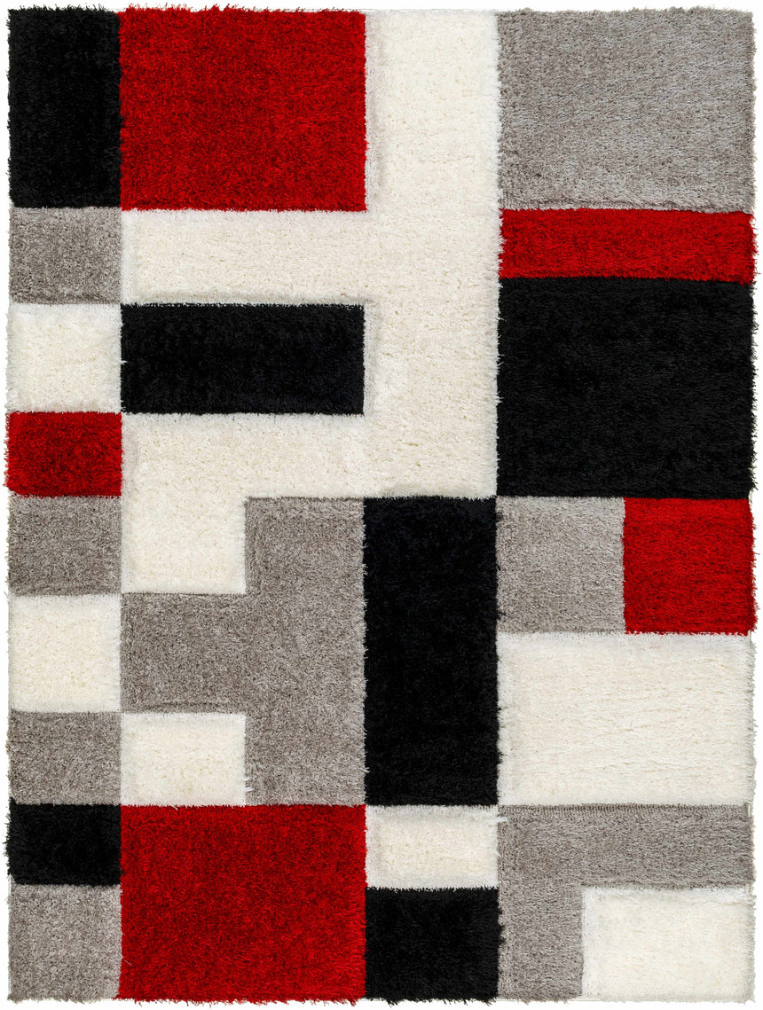 Greya Red & Black Area Rug - Clearance