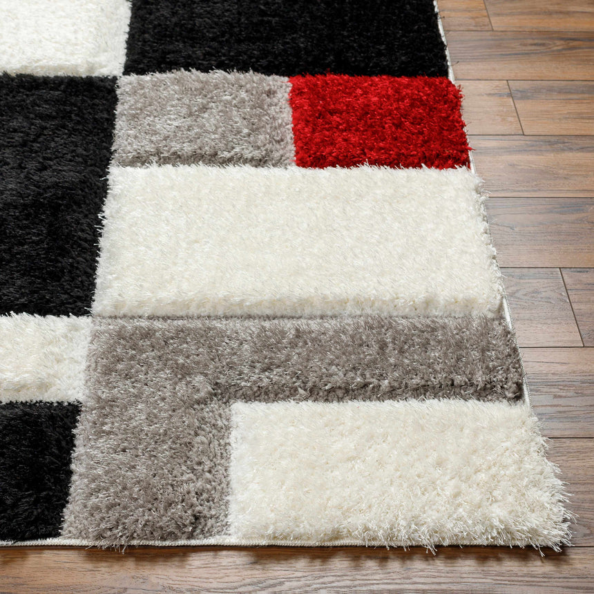 Greya Red & Black Area Rug - Clearance