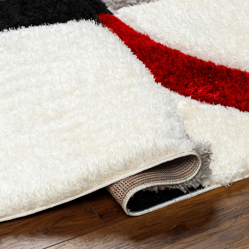 Taja Red & Black Area Rug - Clearance