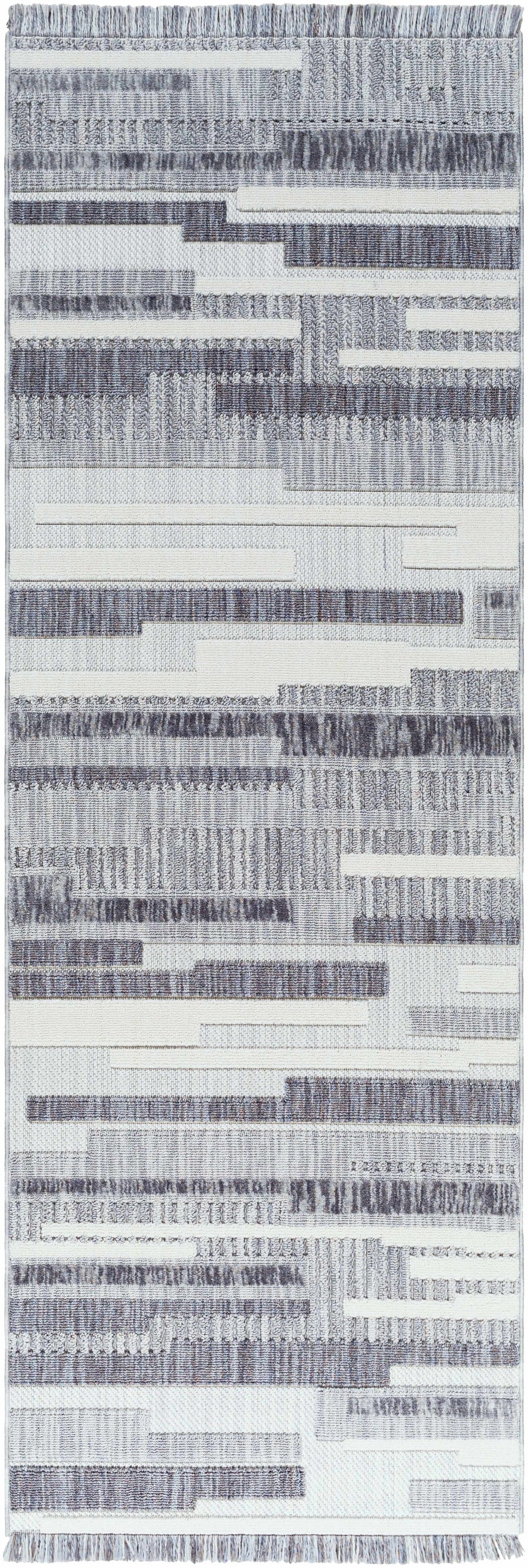 Ally Textured Saxony Rug with Fringes - Clearance