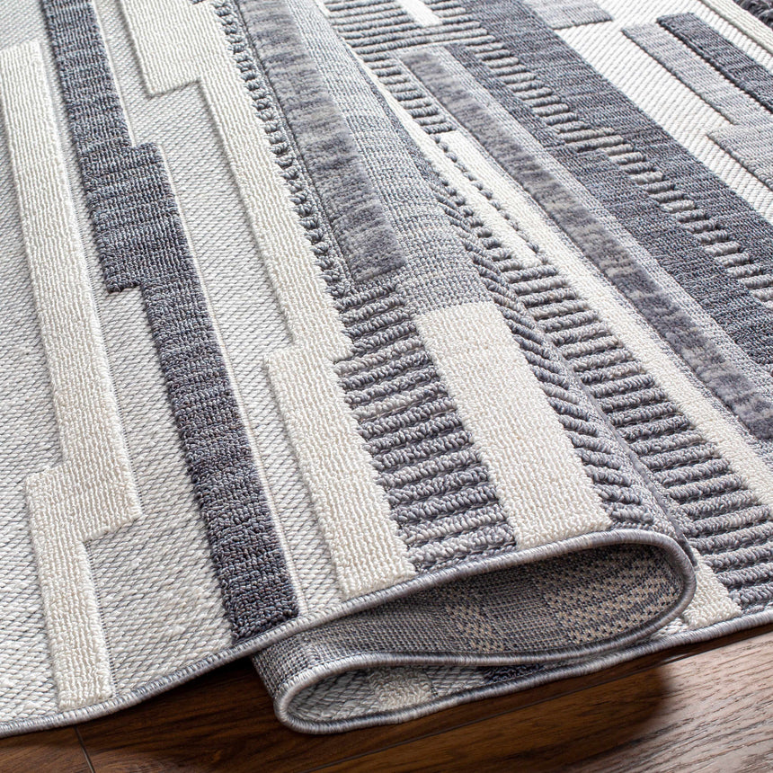 Ally Textured Saxony Rug with Fringes - Clearance