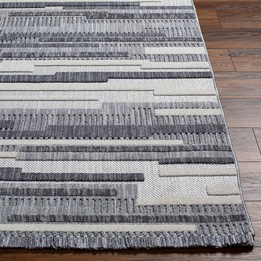 Ally Textured Saxony Rug with Fringes - Clearance