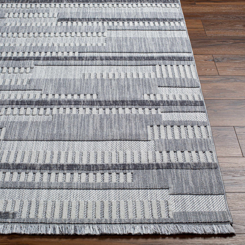 Amser Textured Saxony Rug with Fringes - Clearance
