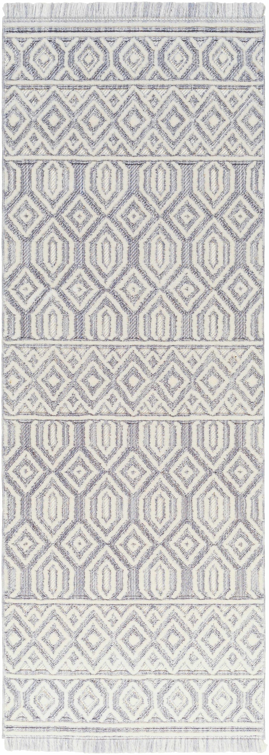 Ankan Textured Saxony Rug with Fringes - Clearance