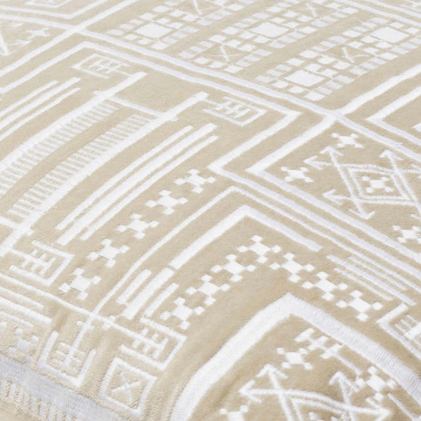 Kishi Beige Throw Pillow