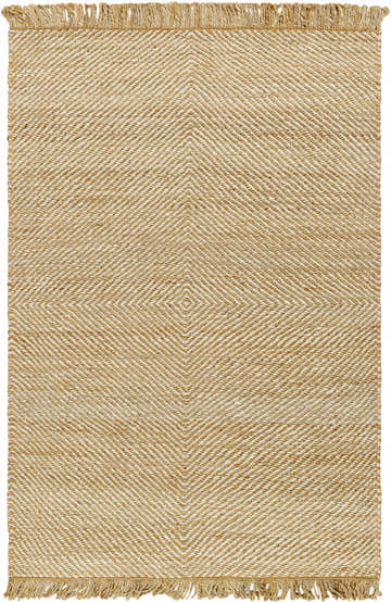 Hand woven Kaiko Area Rug, a jute rug with a geometric diamond pattern and fringed edges. Design-Rectangle-576