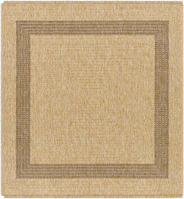 Andie Bordered Faux Jute Rug close-up showing beige and brown tones, textured weave, and classic bordered design. Design-Square-3