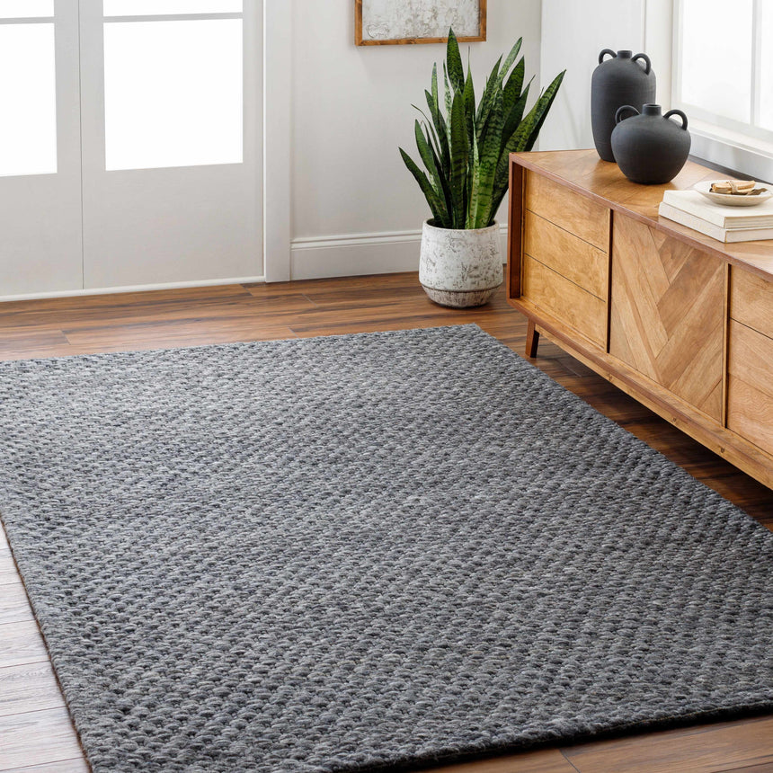 Kassa Dark Gray Hand Woven Area Rug - Clearance