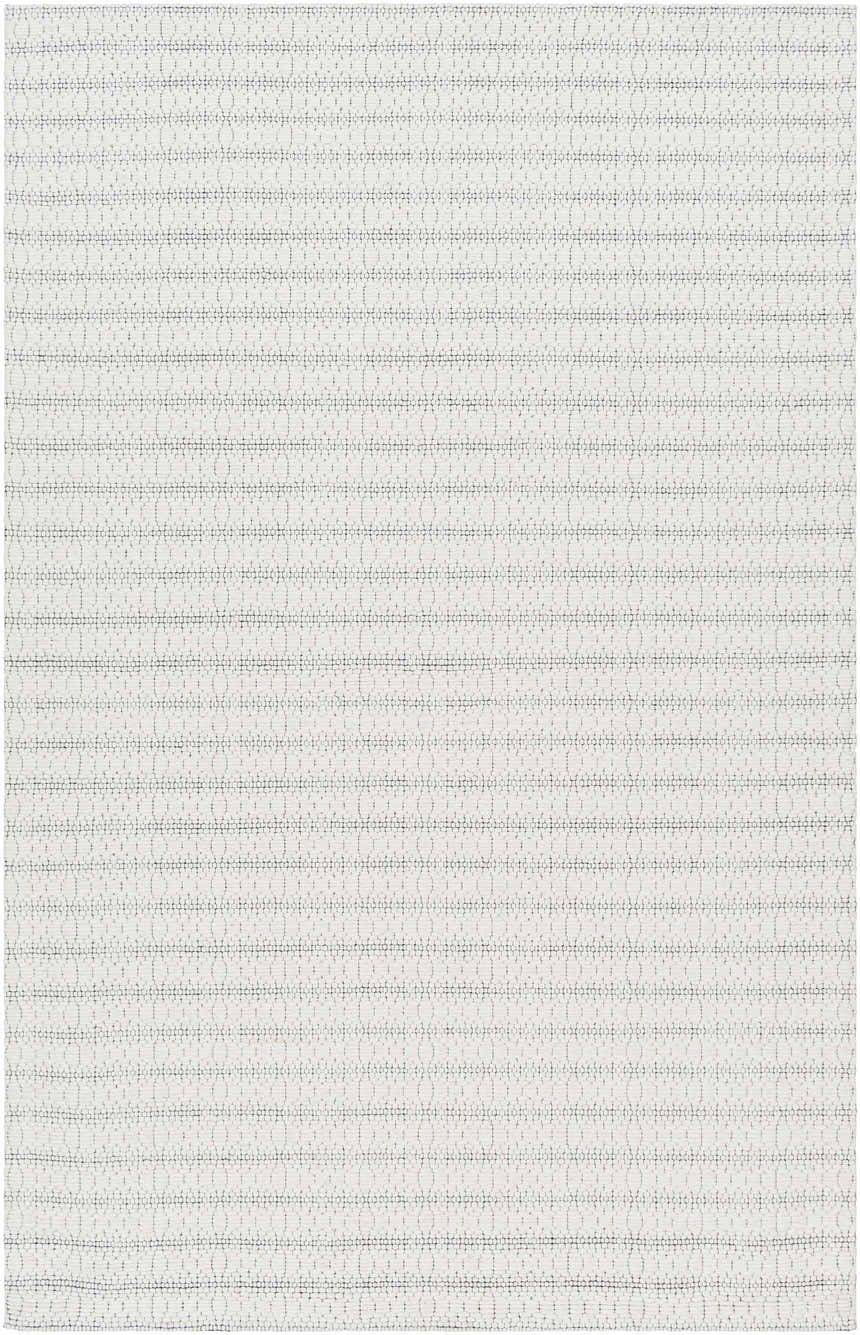 Close-up of the hand-woven Laleh Cream Area Rug, featuring a beige and rose cream geometric pattern. Design-Rectangle-576