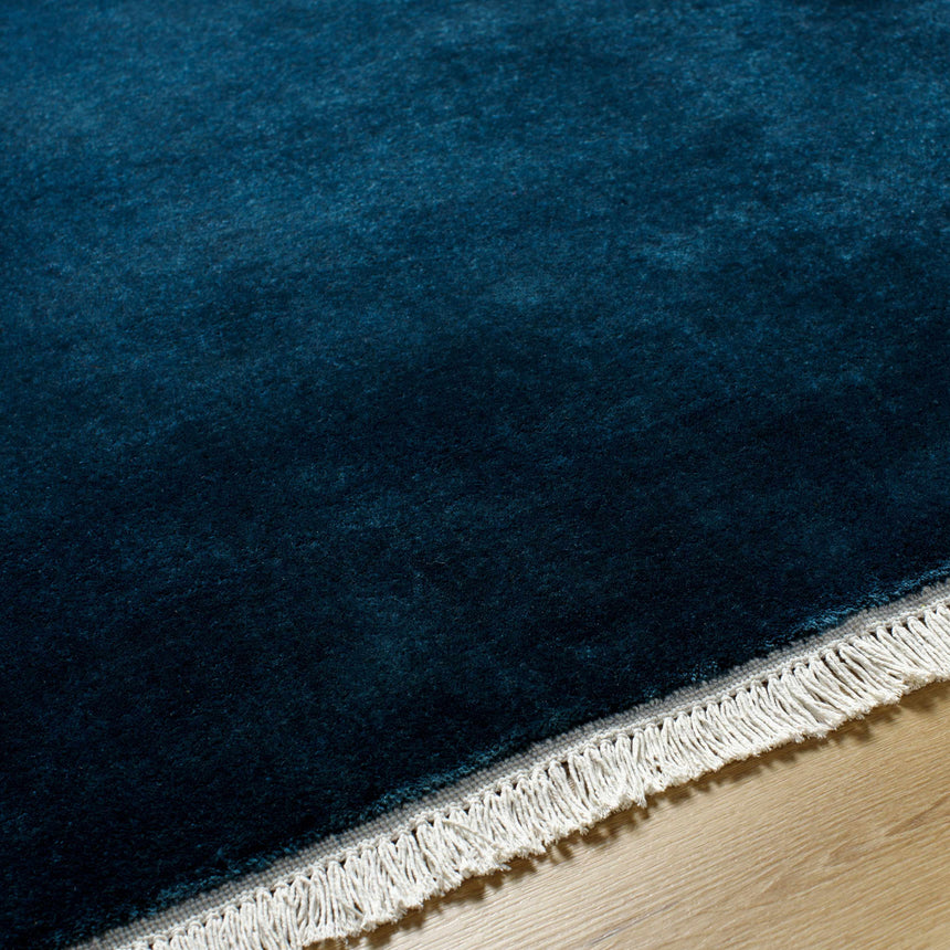 Myron Petrol Blue Wool Area Rug