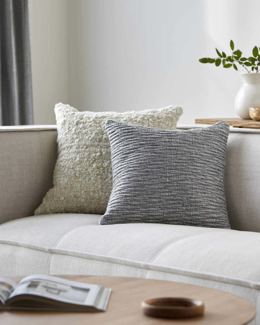 Pokii Light Slate Throw Pillow