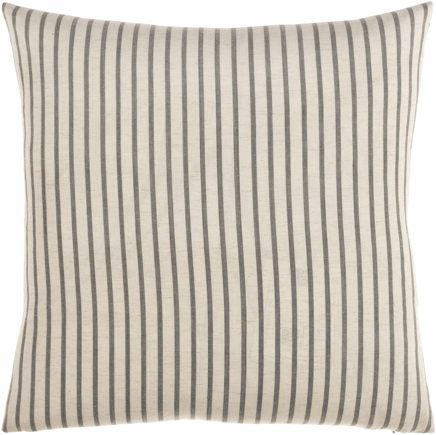 Seyhan Beige Striped Button Accent Pillow - Clearance