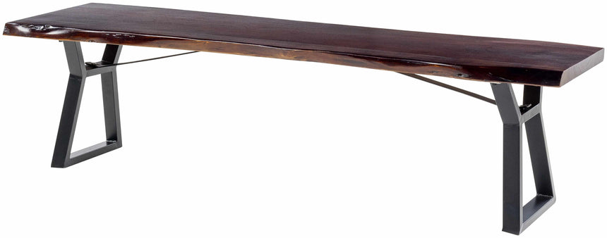 Chimalapa Rustic Dark Wood Bench