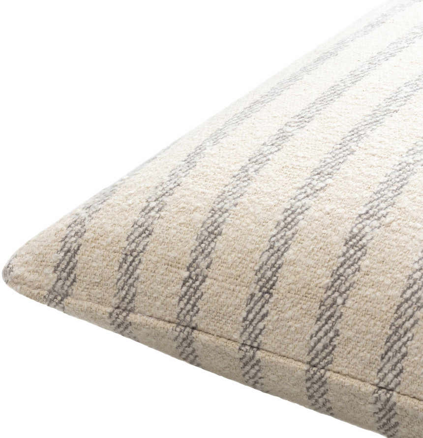 Cavira Beige Raised Curved Stitch Modern Cotton Accent Pillow - Clearance
