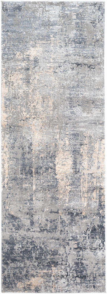 Close-up of the Shartlesville Textured Luxe Rug. Contemporary design in charcoal, gray, light gray, and taupe. Textured pattern. Design-Runner-2773