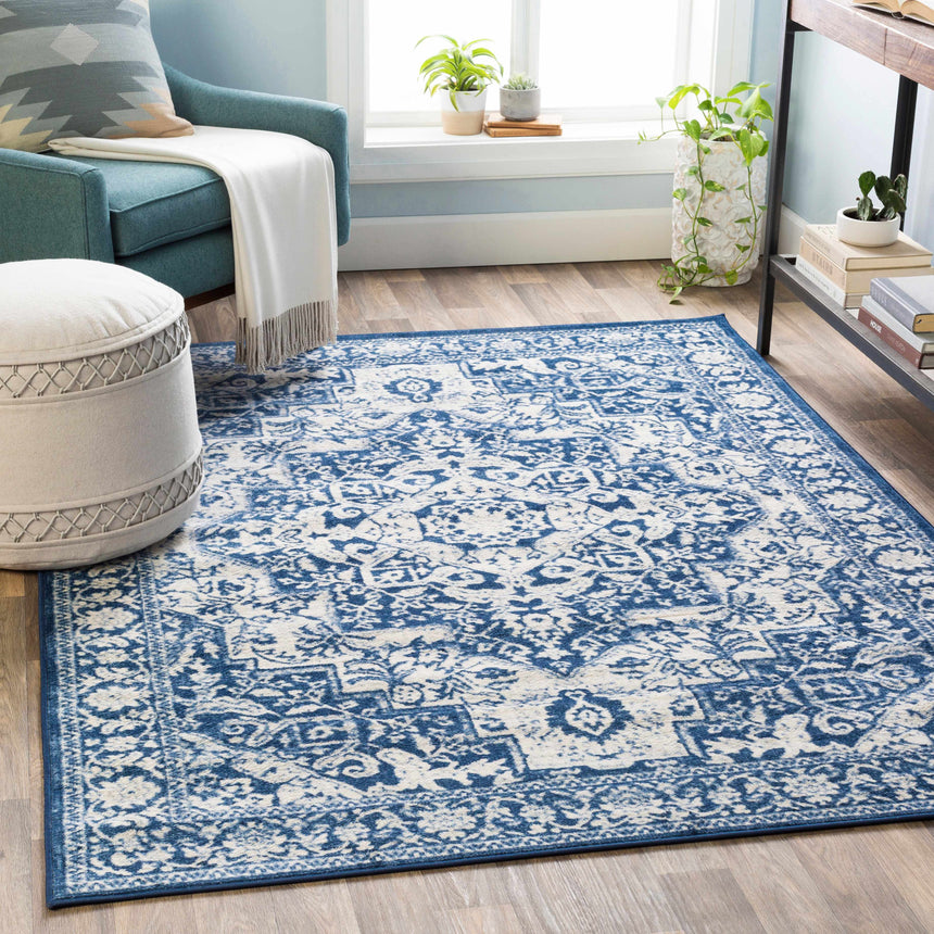 Shavertown Blue Traditional Area Rug - Clearance