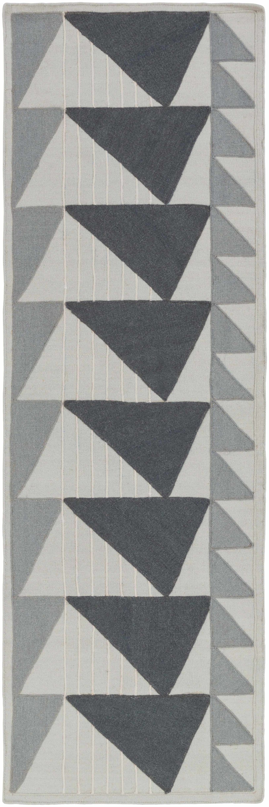Shipman Gray Geometric Wool Rug - Clearance