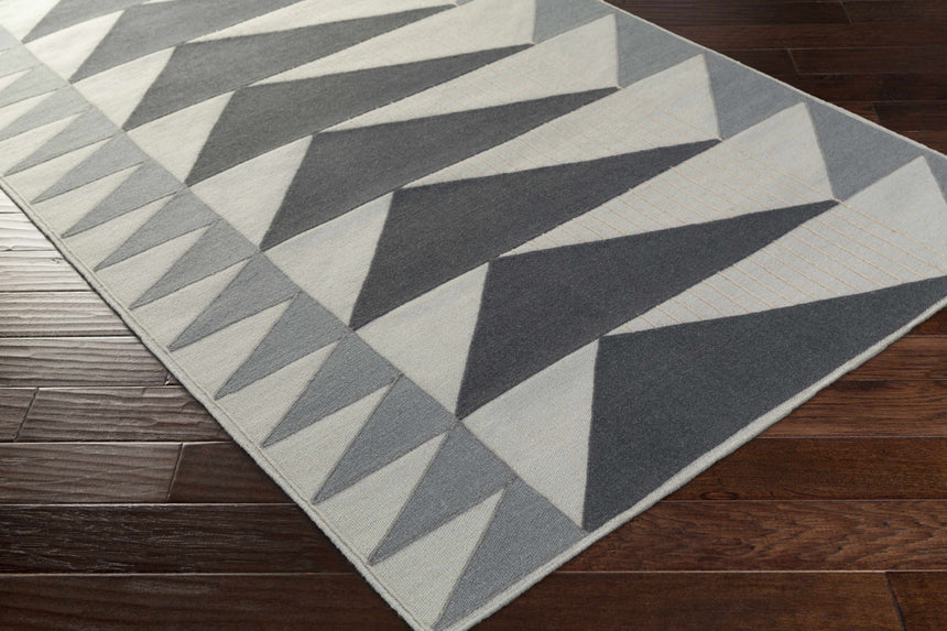 Shipman Gray Geometric Wool Rug - Clearance