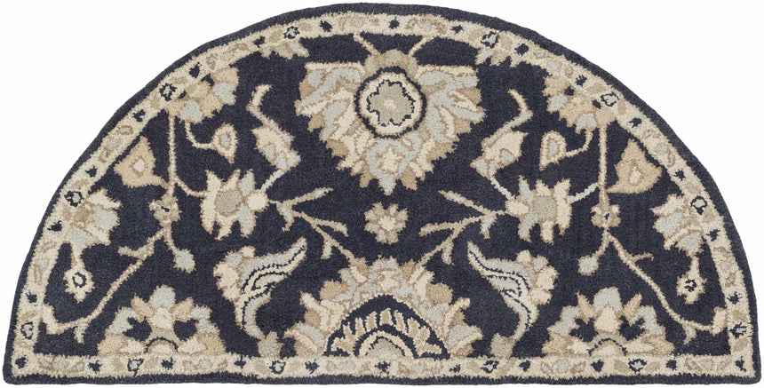 Caesar CAE-1164 Black Floral Wool Rug