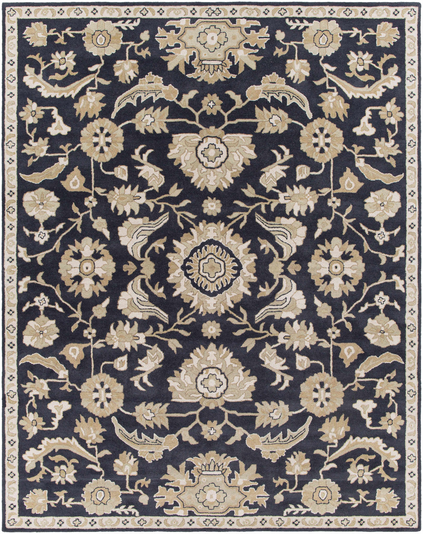 Caesar CAE-1164 Black Floral Wool Rug