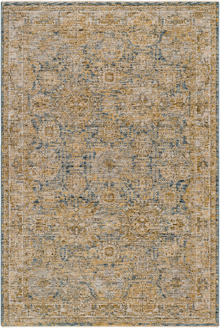 Ange Cream & Blue Rich Textured Rug