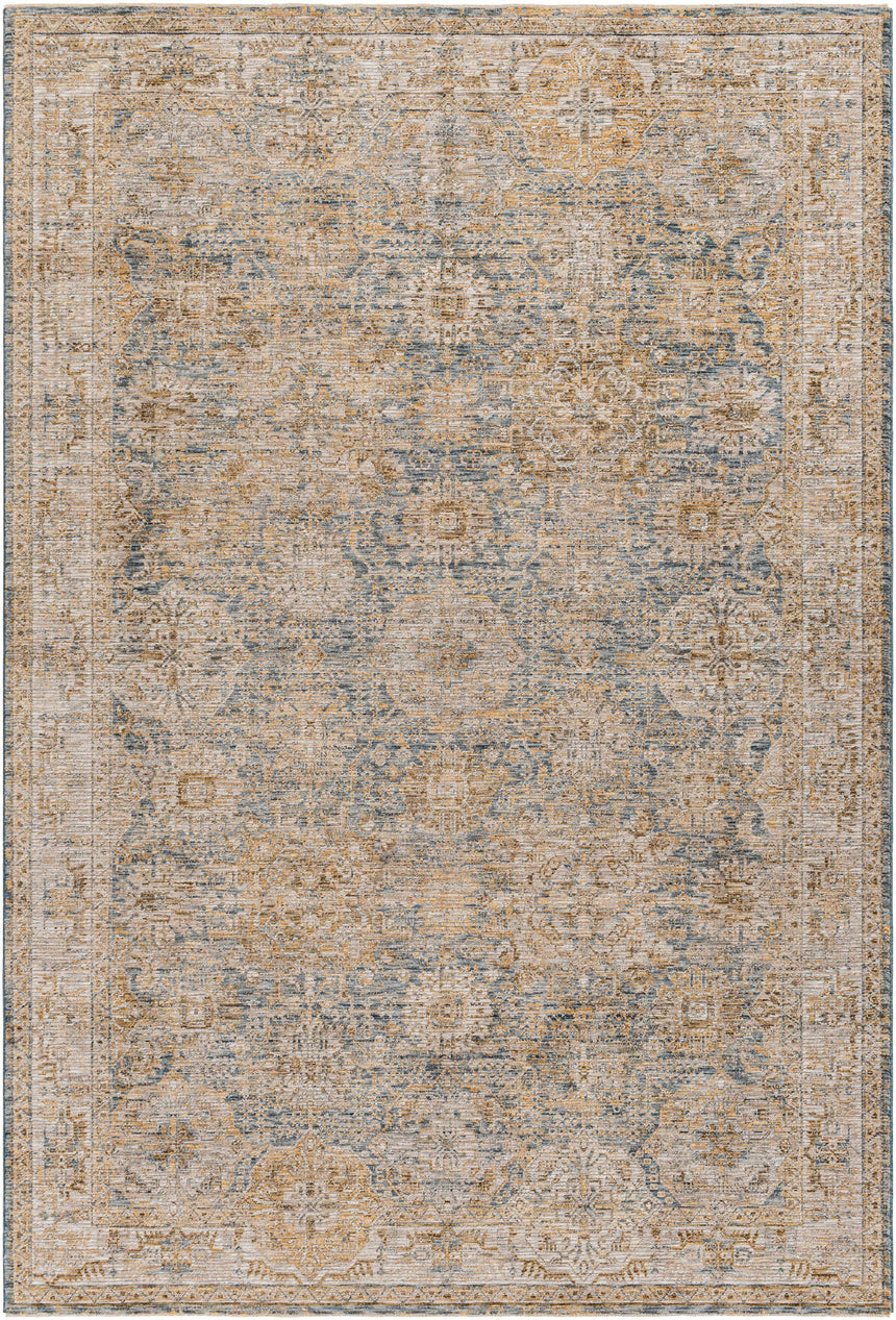 Ange Cream & Blue Rich Textured Rug